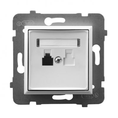 ARIA Gniazdo telefoniczne pojedyncze kolor biały GPT-1U/m/00 OSPEL (GPT-1U/m/00)