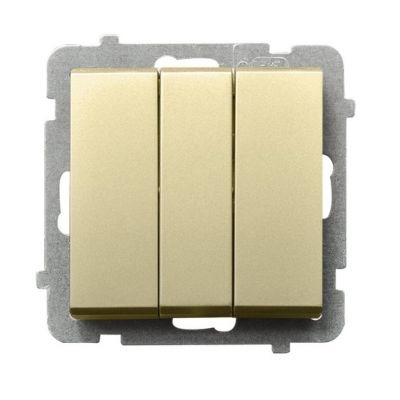 SONATA Przycisk potrójny zwierny kolor szampański złoty ŁP-24R/m/39 OSPEL (ŁP-24R/m/39)