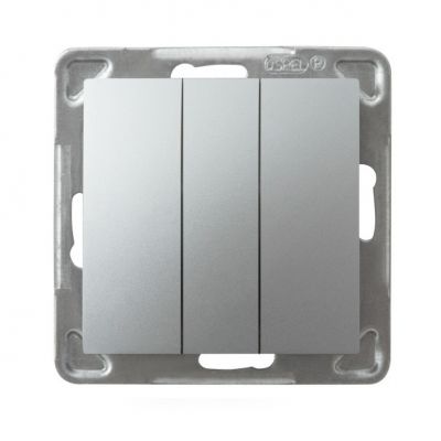 IMPRESJA Przycisk potrójny zwierny kolor srebro ŁP-24Y/m/18 OSPEL (ŁP-24Y/m/18)