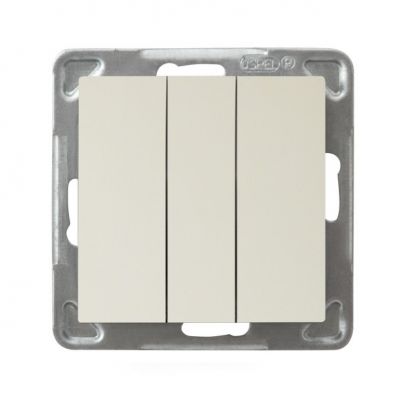 IMPRESJA Przycisk potrójny zwierny kolor ecru ŁP-24Y/m/27 OSPEL (ŁP-24Y/m/27)