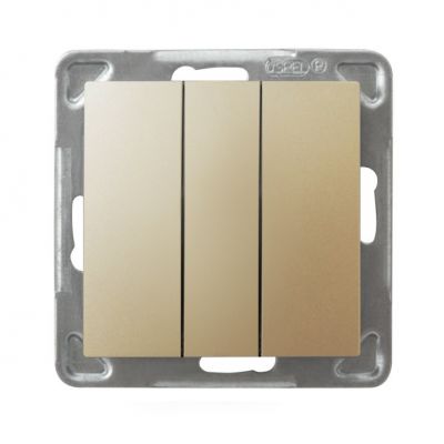 IMPRESJA Przycisk potrójny zwierny kolor złoty metalik ŁP-24Y/m/28 OSPEL (ŁP-24Y/m/28)