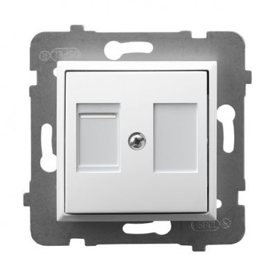 ARIA Obudowa gniazda pojedynczego z przesłoną typu Keystone prosta kolor biały GPK-1UP/p/00 OSPEL (GPK-1UP/p/00)