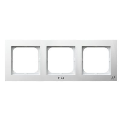 AS ANTYBAKTERYJNY Ramka potrójna do łączników IP44 produkt zawiera nanocząsteczki srebra kolor biały RH-3GA/00 OSPEL (RH-3GA/00)