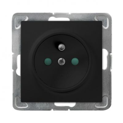 IMPRESJA Gniazdo pojedyncze z uziemieniem z przesłonami torów prądowych kolor czarny metalik GP-1YZP/m/33 OSPEL (GP-1YZP/m/33)