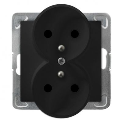 IMPRESJA Gniazdo podwójne z uziemieniem moduł bez ramki kolor czarny metalik GP-2YRZ/m/33 OSPEL (GP-2YRZ/m/33)