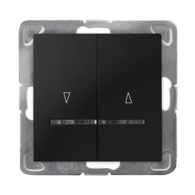 IMPRESJA Łącznik żaluzjowy z podświetleniem niebieskim z blokadą mechaniczną kolor czarny metalik ŁP-7YBS/m/33 OSPEL (ŁP-7YBS/m/33)