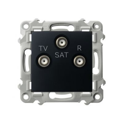 SZAFIR Gniazdo antenowe RTV-SAT końcowe kolor czarny metalik GPA-ZS/m/33 OSPEL (GPA-ZS/m/33)