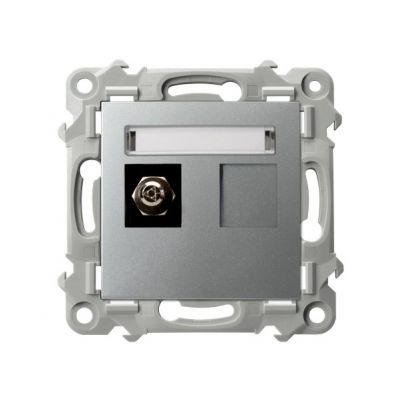 SZAFIR Gniazdo ekwipotencjalne pojedyncze kolor srebro GPE-1Z/m/18 OSPEL (GPE-1Z/m/18)