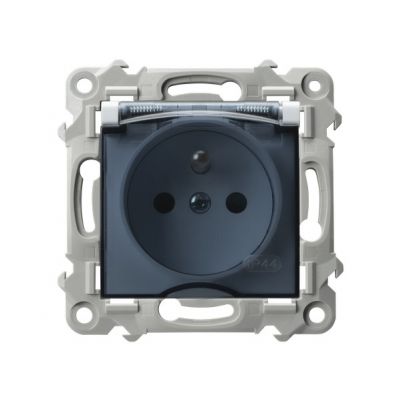SZAFIR Gniazdo bryzgoszczelne z uziemieniem IP44 klapka przezroczysta kolor biały GPH-1ZZ/m/00/d OSPEL (GPH-1ZZ/m/00/d)