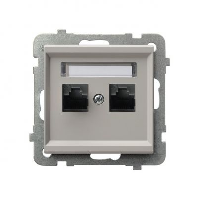 SONATA Gniazdo komputerowe podwójne kat. 6 MMC kolor kaszmir GPK-2R/K6/m/82 OSPEL (GPK-2R/K6/m/82)