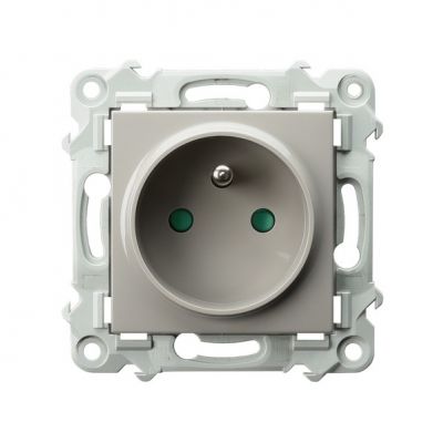 SZAFIR Gniazdo pojedyncze z uziemieniem z przesłonami torów prądowych kolor kaszmirowy beż GP-1ZZP/m/83 OSPEL (GP-1ZZP/m/83)