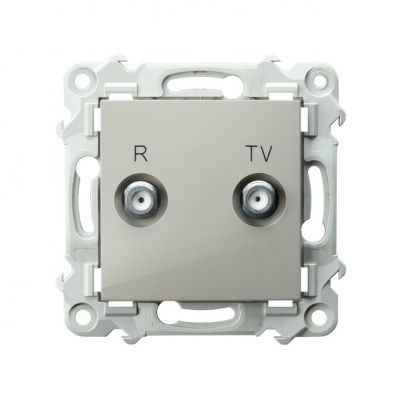 SZAFIR Gniazdo antenowe RTV przelotowe 10-dB kolor kaszmirowy beż GPA-10ZP/m/83 OSPEL (GPA-10ZP/m/83)