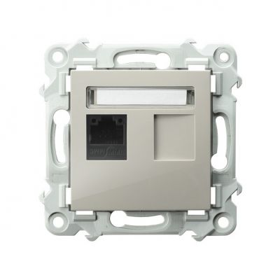 SZAFIR Gniazdo komputerowe pojedyncze kat. 5e MMC kaszmirowy beż GPK-1Z/K/m/83 OSPEL (GPK-1Z/K/m/83)