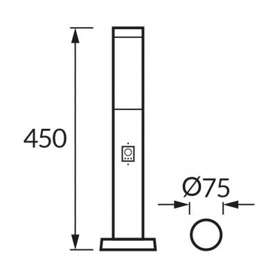 Oprawa ogrodowa z czujnikiem ruchu TUBER 45 PIR E27 C czarny IDEUS (04851)