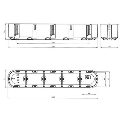 Puszka do pustych ścian P5x60D MULTIBOX 2 niebieski SIMET (32099203)