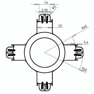Kołpak dystansowy D60 niebieski SIMET (83300002)