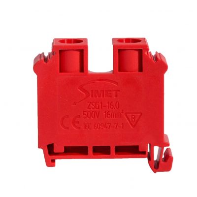 Złączka szynowa gwintowa ZSG1-16.0c czerwony SIMET (12601311)