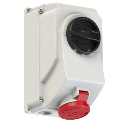 GNIAZDO Z WYŁĄCZNIKIEM 0-1 DUŻE BLOKADA MECHANICZNA 16A 400V 3P+Z IP44 7514-6 PCE (7514-6)