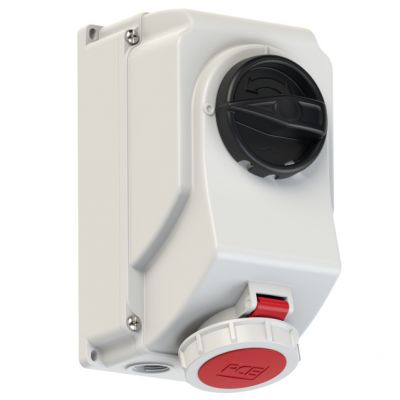 GNIAZDO Z WYŁĄCZNIKIEM 0-1 DUŻE BLOKADA MECHANICZNA 16A 400V 3P+Z IP67 75142-6 PCE (75142-6)