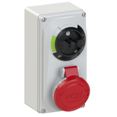 GNIAZDO Z WYŁĄCZNIKIEM 0-1 MAŁE BLOKADA MECHANICZNA 16A 400V 3P+Z IP44 6114-6 PCE (6114-6)
