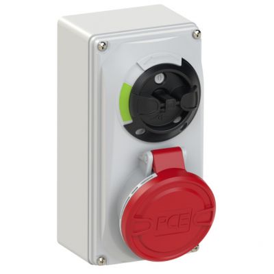 GNIAZDO Z WYŁĄCZNIKIEM 0-1 MAŁE BLOKADA MECHANICZNA 16A 400V 3P+Z+N IP44 6115-6 PCE (6115-6)