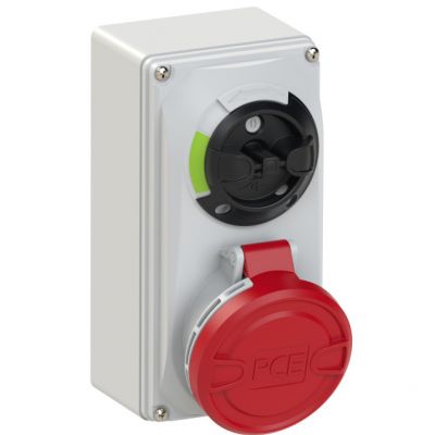 GNIAZDO Z WYŁĄCZNIKIEM 0-1 MAŁE BLOKADA MECHANICZNA 32A 400V 3P+Z IP44 6124-6 PCE (6124-6)