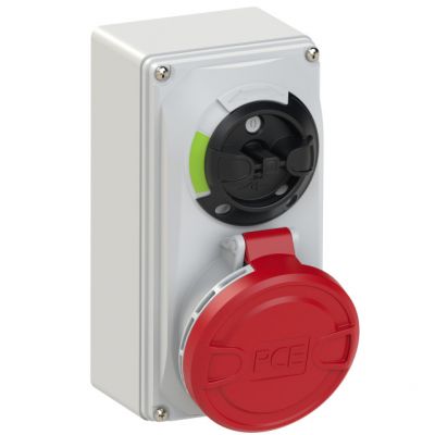 GNIAZDO Z WYŁĄCZNIKIEM 0-1 MAŁE BLOKADA MECHANICZNA 32A 400V 3P+Z+N IP44 6125-6 PCE (6125-6)