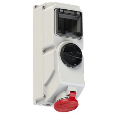 GNIAZDO Z WYŁĄCZNIKIEM 0-1, BLOKADĄ MECHANICZNĄ I SZYNĄ DIN TH35 32A 400V 3P+Z IP44 7624-6 PCE (7624-6)