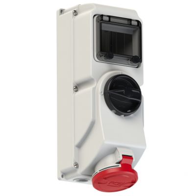 GNIAZDO Z WYŁĄCZNIKIEM 0-1, BLOKADĄ MECHANICZNĄ I SZYNĄ DIN TH35 32A 400V 3P+Z+N IP44 7625-6 PCE (7625-6)