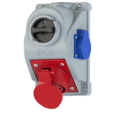 GNIAZDO Z WYŁĄCZNIKIEM COMBO-POL 16A 400V 3P+Z+N, gniazdo 230V, wył. L-O-P 960615411W PCE (960615411W)