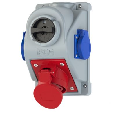 GNIAZDO Z WYŁĄCZNIKIEM / COMBO-POL/ 32A 400V 3P+Z, gniazda 2x230V, wył. L-O-P 960624421W PCE (960624421W)