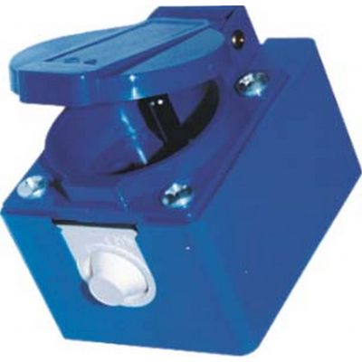 GNIAZDO WTYCZKOWE 230V Z BOLCEM Z PUSZKĄ NADTYNKOWĄ Niebieskie z puszką niebieską 104-0hp PCE (104-0HP)