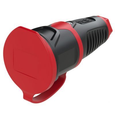 GNIAZDO PRZENOŚNE JEDNOFAZOWE GUMOWE 10/16A 2 P+Z Gniazdo gumowe z bolcem + zatyczka 2411-srw PCE (2411-srw)