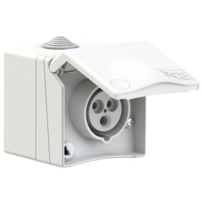 GNIAZDO ZABUDOWANE SERIA DESIGN IP54 gniazdo nadtynkowe przelotowe 16A 2P+Z 230V 863-6v PCE (863-6v)
