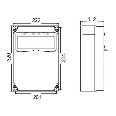 ROZDZIELNICA Z TWORZYWA SERIA ECOLINE Stacjonarna 32/5 16/5 2GS R.L-0-P bez zabezpieczeń PCE (90EKO011)