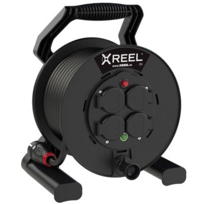PRZEDŁUŻACZ ZWIJANY JEDNOFAZOWY TYP „XREEL” - WYJŚCIE 4xGS Z TER. Wejście 30 mb H05RR-F 3x2,5 (OW) wtyczka gumowa 16A IP54 92501H48263 PCE (92501H48263)