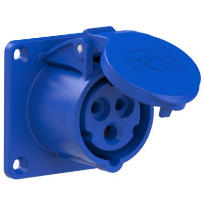 Gniazdo tablicowe 16A 3P 230V 70x70 niebieskie IP44 PCE (313-6)