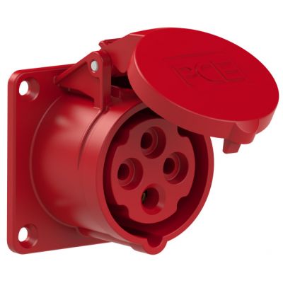  Gniazdo tablicowe z puszką 16A 4P 400V czerwone IP44 PCE (314-6)