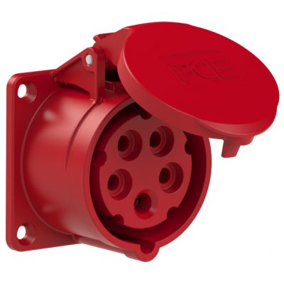  Gniazdo tablicowe 16A 5P 400V /70x70/ czerwone IP44 PCE (315-6)