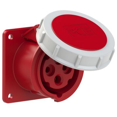  Gniazdo tablicowe 16A 4P 400V /75x75/ czerwone IP67 POWER TWIST PCE (3142-6V)