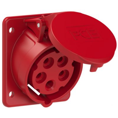Gniazdo tablicowe skośne IP44 16A 400V 3P+N+Z 75x80 PCE (415-6F87)
