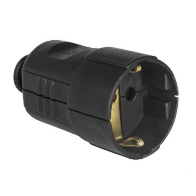 GN.PRZEN.IP20 10/16A 2P+Z 220V,CZARNE TYP SCHUKO PCE (05177)