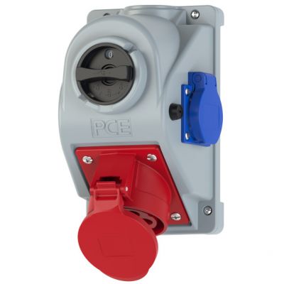 GNIAZDO Z WYŁĄCZNIKIEM COMBO-POL 32A 400V 3P+Z+N, gniazdo 230V, wył. 0-1 96062541W PCE (96062541W)