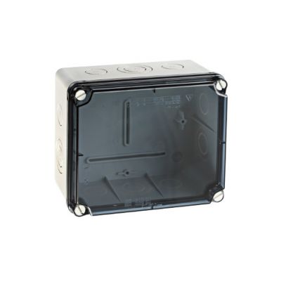 PUSZKA SERII „LIGHT” PUSZKA INSTALACYJNA LIGHT POKRYWA TRANSPARENTNA, Z OSŁABIENIAMI 162x116x76 (6xM25, 4xM40) IP66/67 EXT-171 PCE (EXT-171)