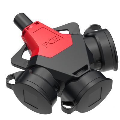 Rozgałęziacz potrójny Taurus2 z bolcem z zatyczką IP54 PCE (243711-srw)