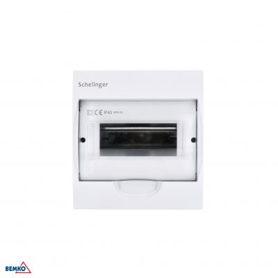 Rozdzielnica natynkowa 1x8 IP40 zaciski 8N+8PE BEMKO (A80-RDN-IP40-NPE-08P)