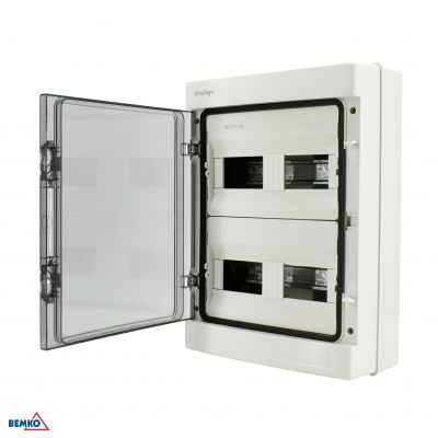 Rozdzielnica natynkowa hermetyczna 2x12 IP65 zaciski 24N+24PE BEMKO (A80-RHN-IP65-NPE-24P)