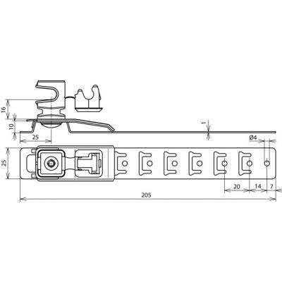 Wspornik dachowy UNIsnap wys. 16 mm, NIRO/ tworzywo, szary (204089)