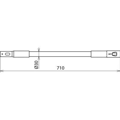 Przedłużenie z gwintem M12 i złączem wtykowym, dł. 710 mm (766335)