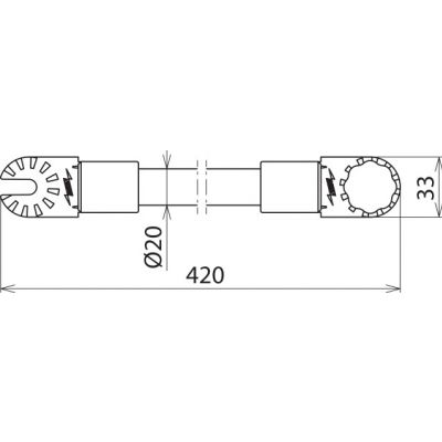 Przedłużenie dł. 420 mm ze złączem zębatym (785313)